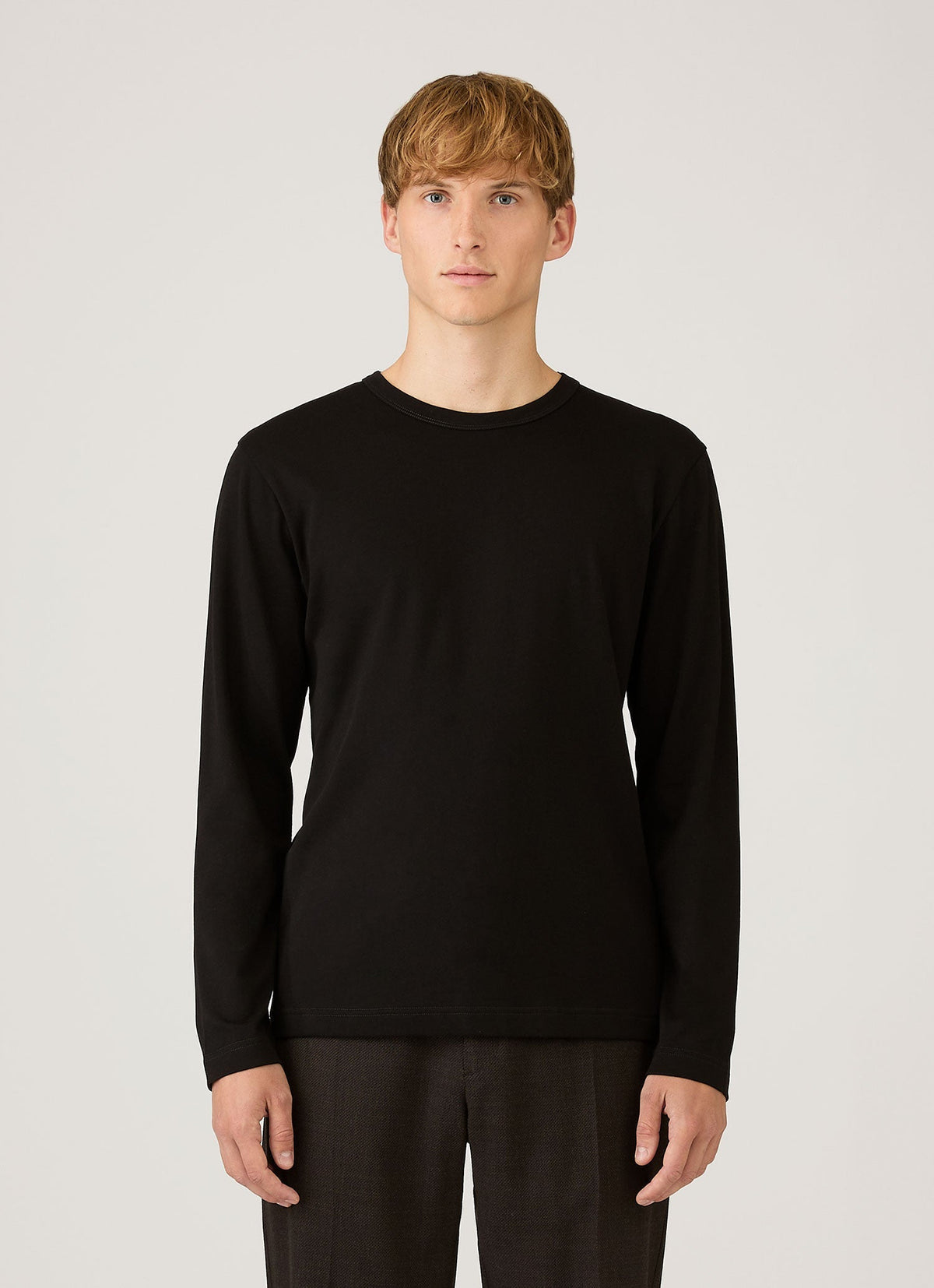 Mens Long Sleeve Heavyweight Jersey Tshirt In Black Mtsh0206 Bkaa