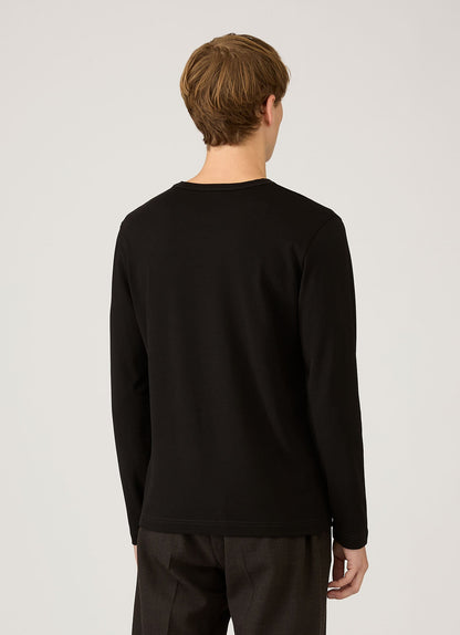 Mens Long Sleeve Heavyweight Jersey Tshirt In Black Mtsh0206 Bkaa