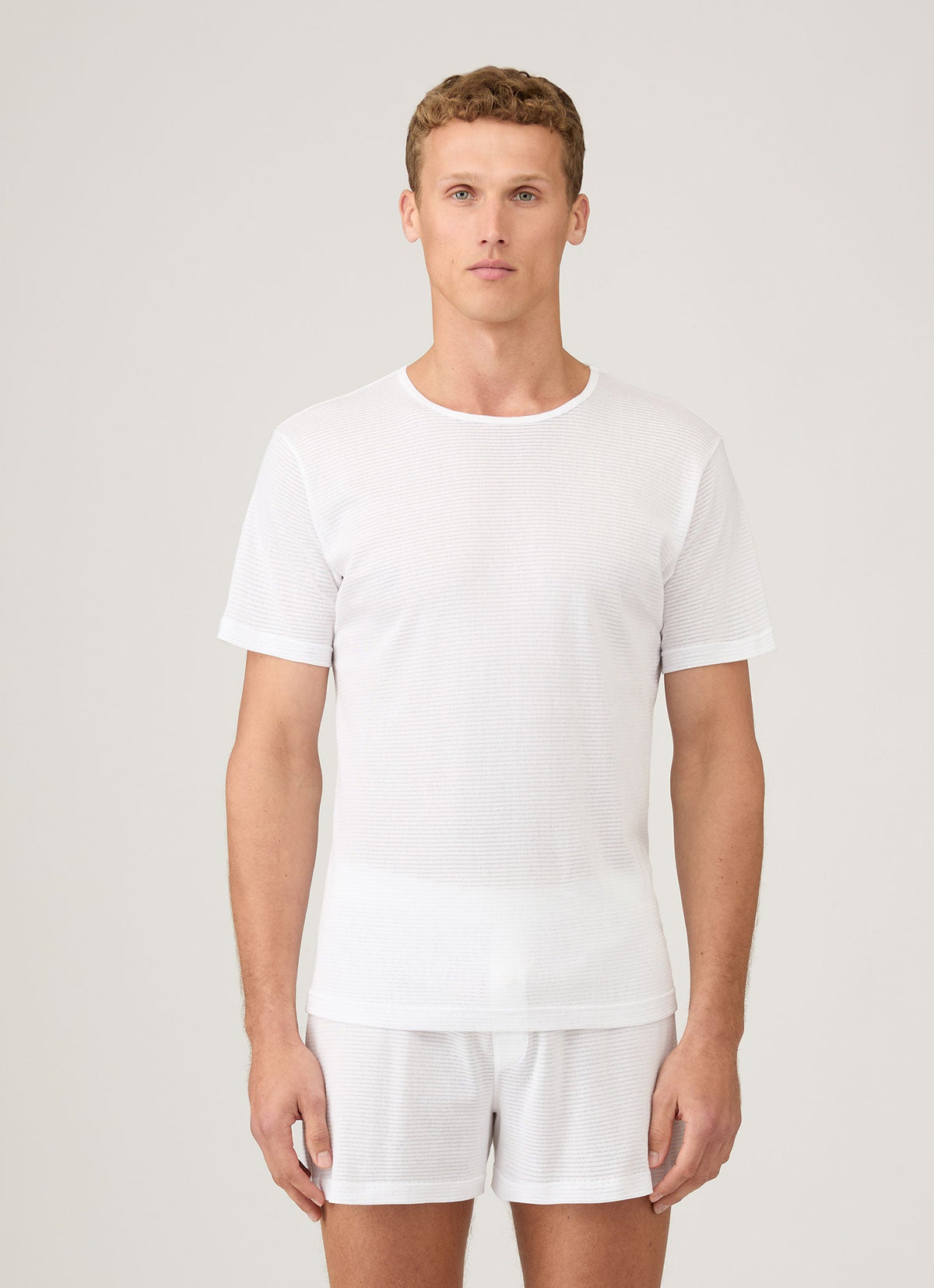 Q14 Cellular Crew Neck T Shirt White