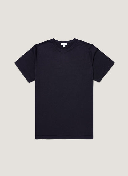 Mens Sea Island Cotton Knit Tshirt In Light Navy Mtsh8278 Buaf