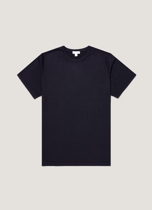 Mens Sea Island Cotton Knit Tshirt In Light Navy Mtsh8278 Buaf