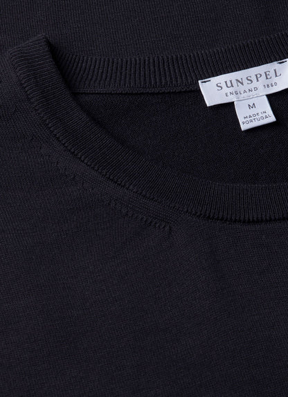 Mens Sea Island Cotton Knit Tshirt In Light Navy Mtsh8278 Buaf