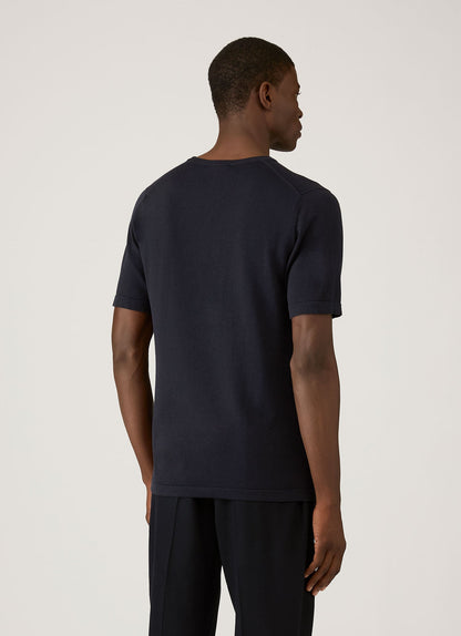 Mens Sea Island Cotton Knit Tshirt In Light Navy Mtsh8278 Buaf