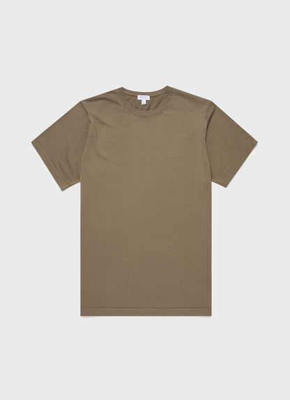 Mens Sea Island Cotton Knit Tshirt In Dark Stone Mtsh8278 Whdc