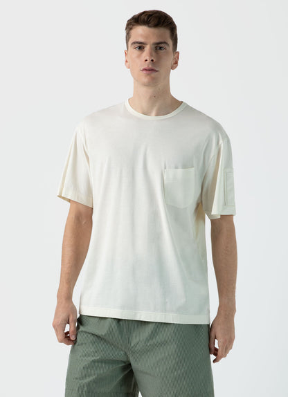 Mens Nigel Cabourn Tshirt In Stone White Ncmtsh0171 Whhm