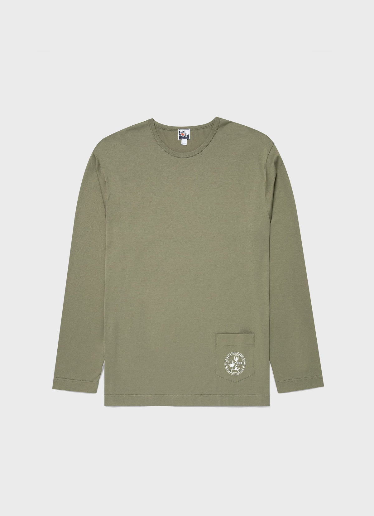 Mens Nigel Cabourn Long Sleeve Tshirt In Army Green Ncmtsh0172 Gnhj