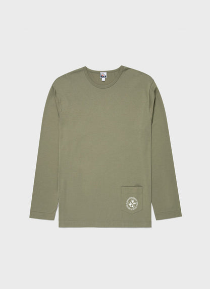 Mens Nigel Cabourn Long Sleeve Tshirt In Army Green Ncmtsh0172 Gnhj
