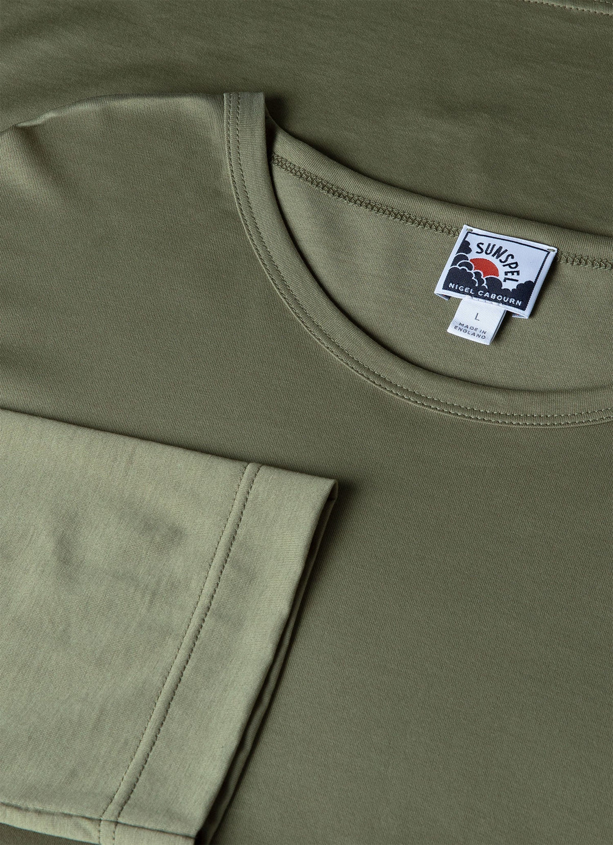 Mens Nigel Cabourn Long Sleeve Tshirt In Army Green Ncmtsh0172 Gnhj