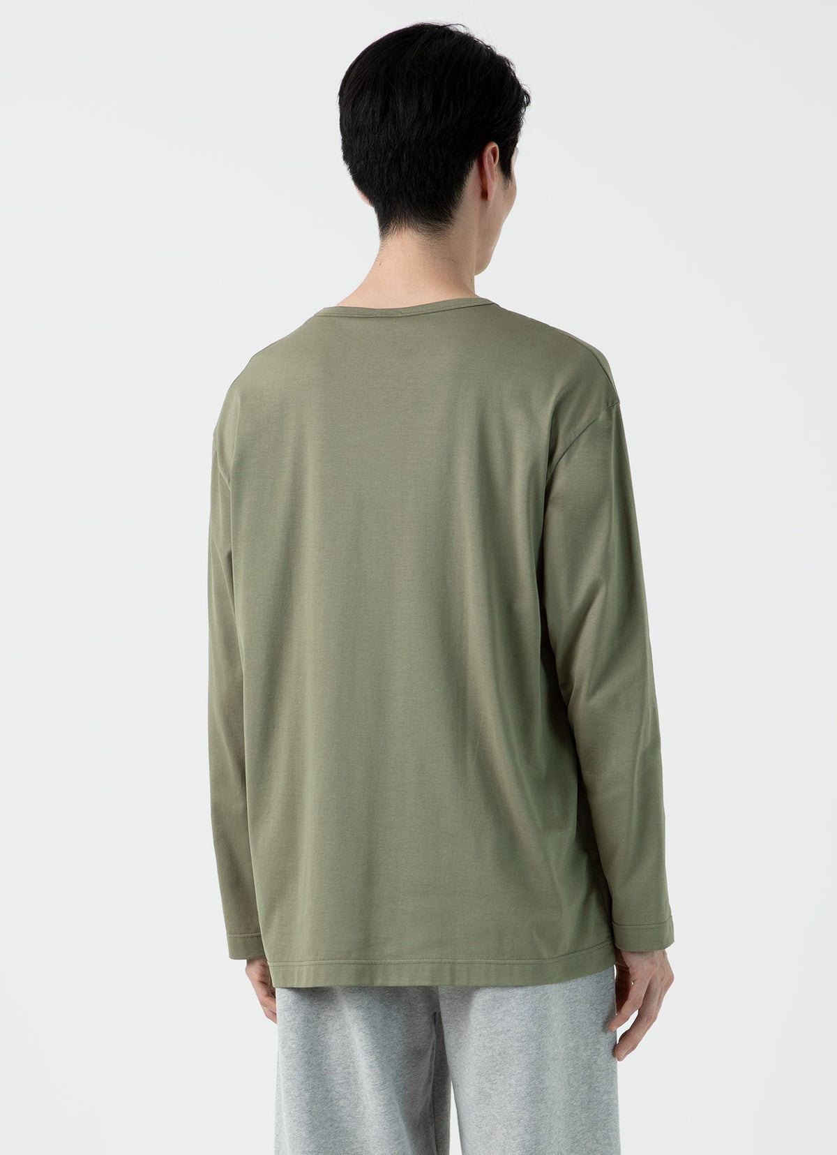Mens Nigel Cabourn Long Sleeve Tshirt In Army Green Ncmtsh0172 Gnhj