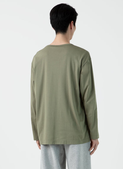 Mens Nigel Cabourn Long Sleeve Tshirt In Army Green Ncmtsh0172 Gnhj