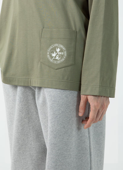 Mens Nigel Cabourn Long Sleeve Tshirt In Army Green Ncmtsh0172 Gnhj