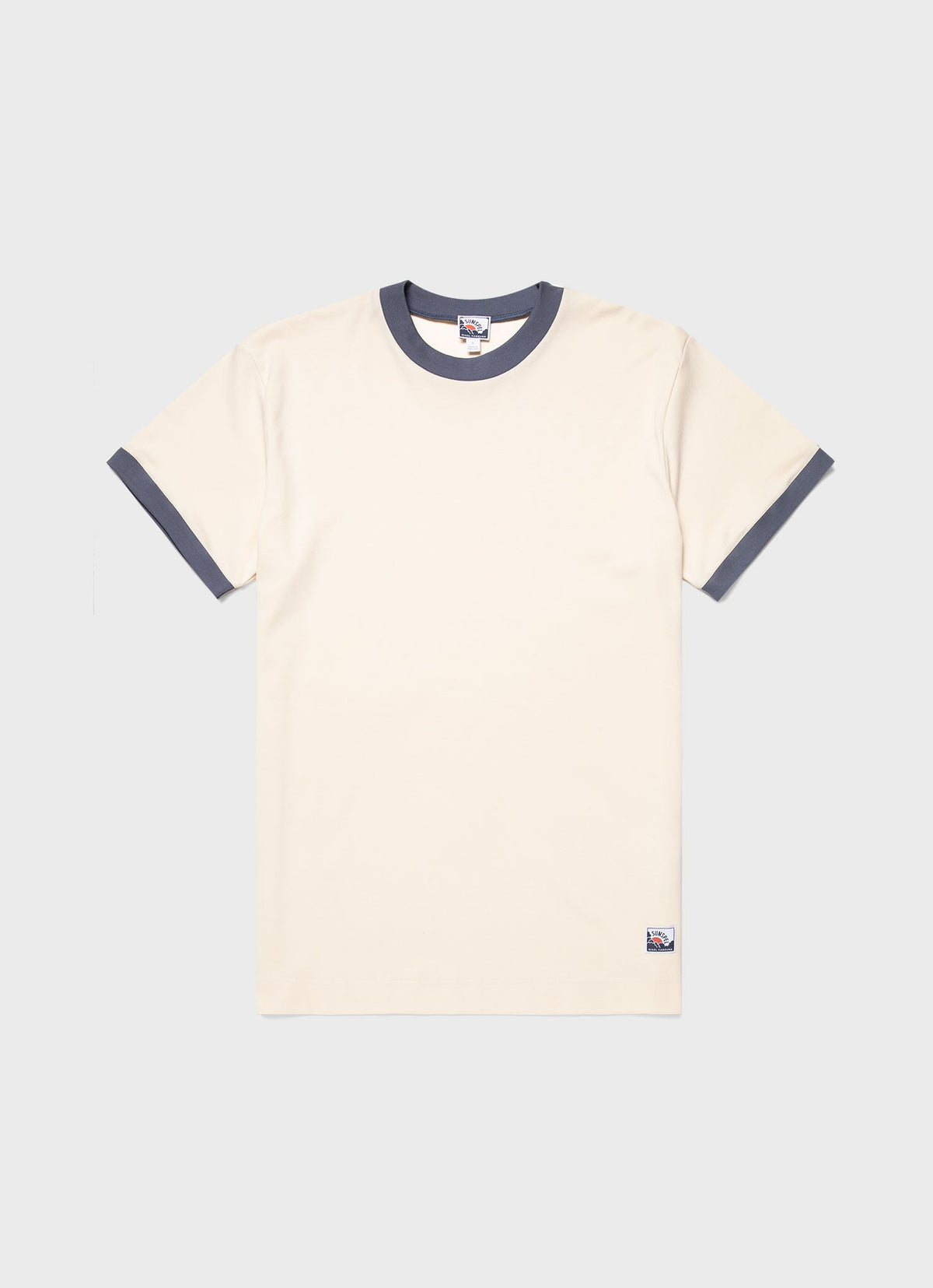 Mens Nigel Cabourn Carbon Brushed Tshirt In Undyed Ncmtsh0184 Nuab