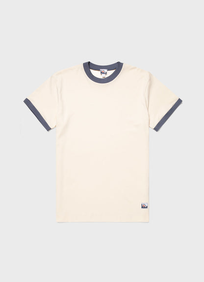 Mens Nigel Cabourn Carbon Brushed Tshirt In Undyed Ncmtsh0184 Nuab