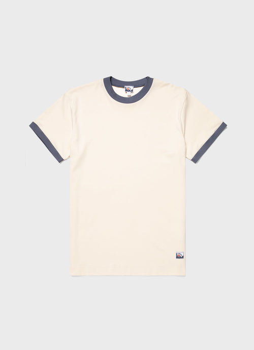 Mens Nigel Cabourn Carbon Brushed Tshirt In Undyed Ncmtsh0184 Nuab