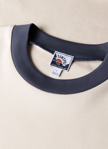 Mens Nigel Cabourn Carbon Brushed Tshirt In Undyed Ncmtsh0184 Nuab