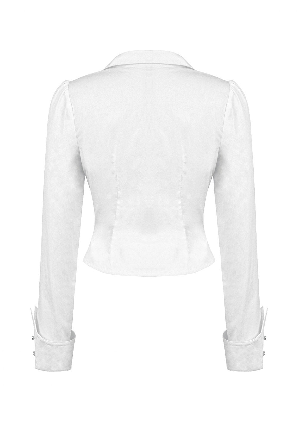 Candelabra Ruffle Button Up Shirt [Ghost White]