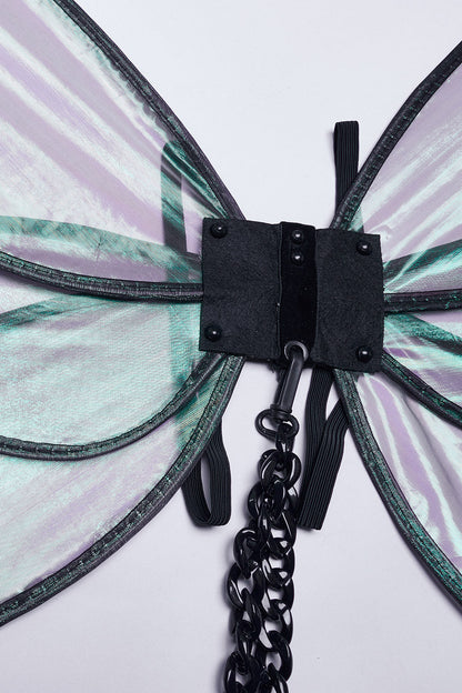 Cyberpunk Chain & Choker Fairy Wings Harness