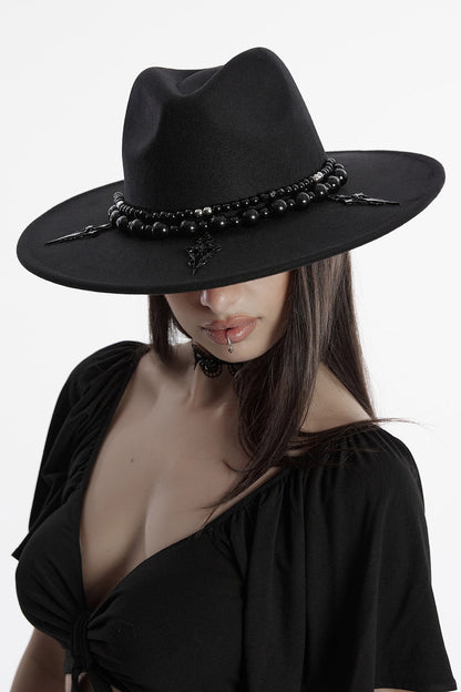 Bloodhound Wide Brimmed Hat [Black/Red]