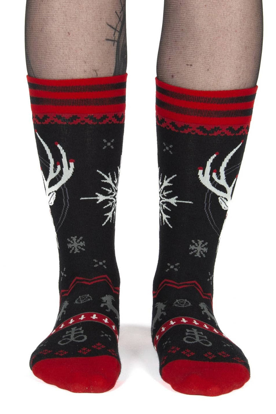 Beelzebuck Ugly Xmas Sweater Crew Socks