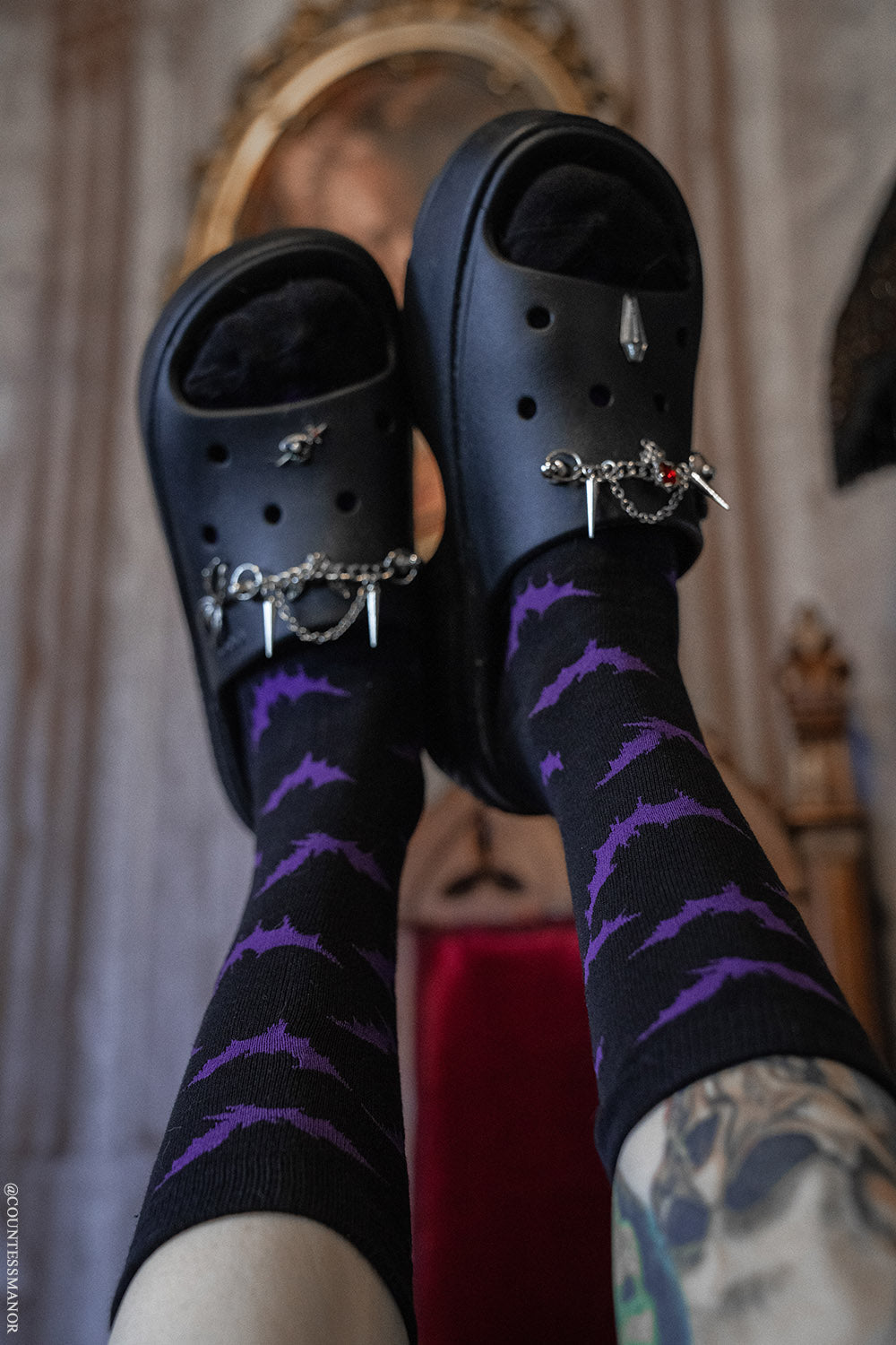 Creepy Crew Socks [Purple Bats]