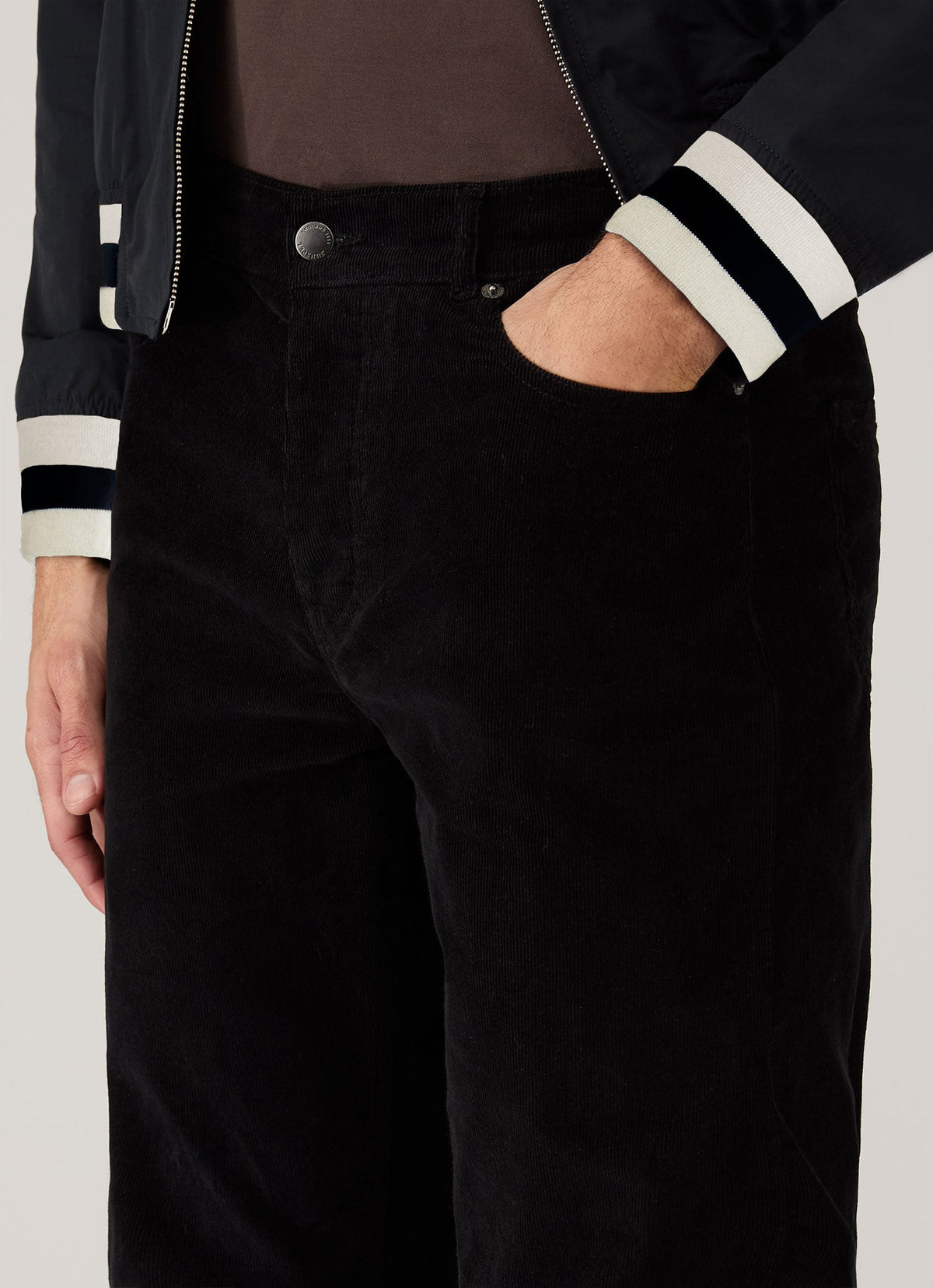 Mens Paul Weller Corduroy Trouser In Black Pwmtrs3132 Bkaa