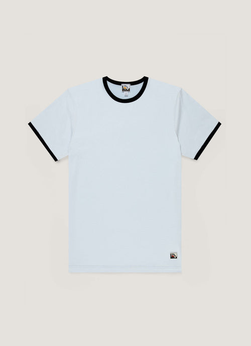 Mens Paul Weller Ringer Tshirt In Ice Blue Pwmtsh0135 Buxa