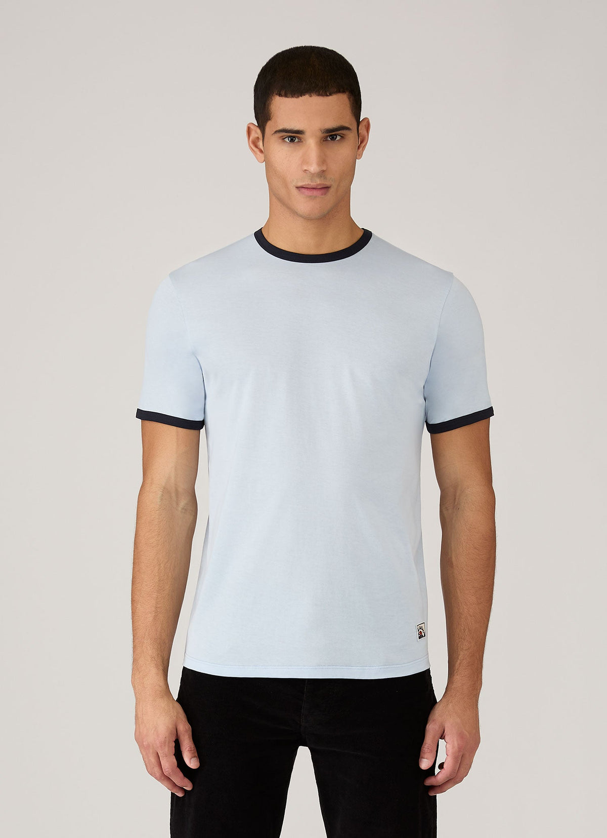 Mens Paul Weller Ringer Tshirt In Ice Blue Pwmtsh0135 Buxa