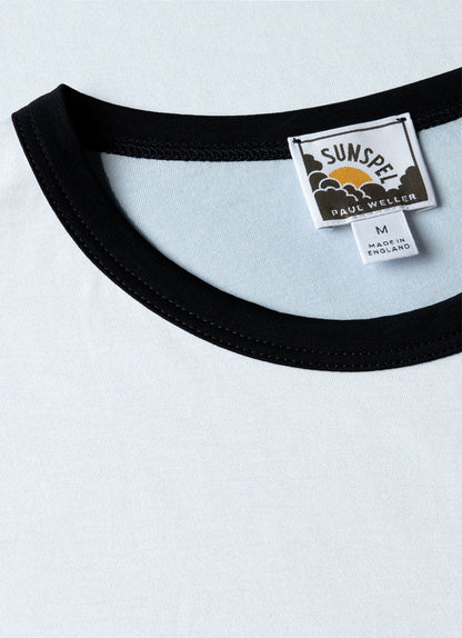 Mens Paul Weller Ringer Tshirt In Ice Blue Pwmtsh0135 Buxa