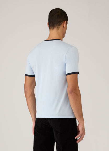 Mens Paul Weller Ringer Tshirt In Ice Blue Pwmtsh0135 Buxa