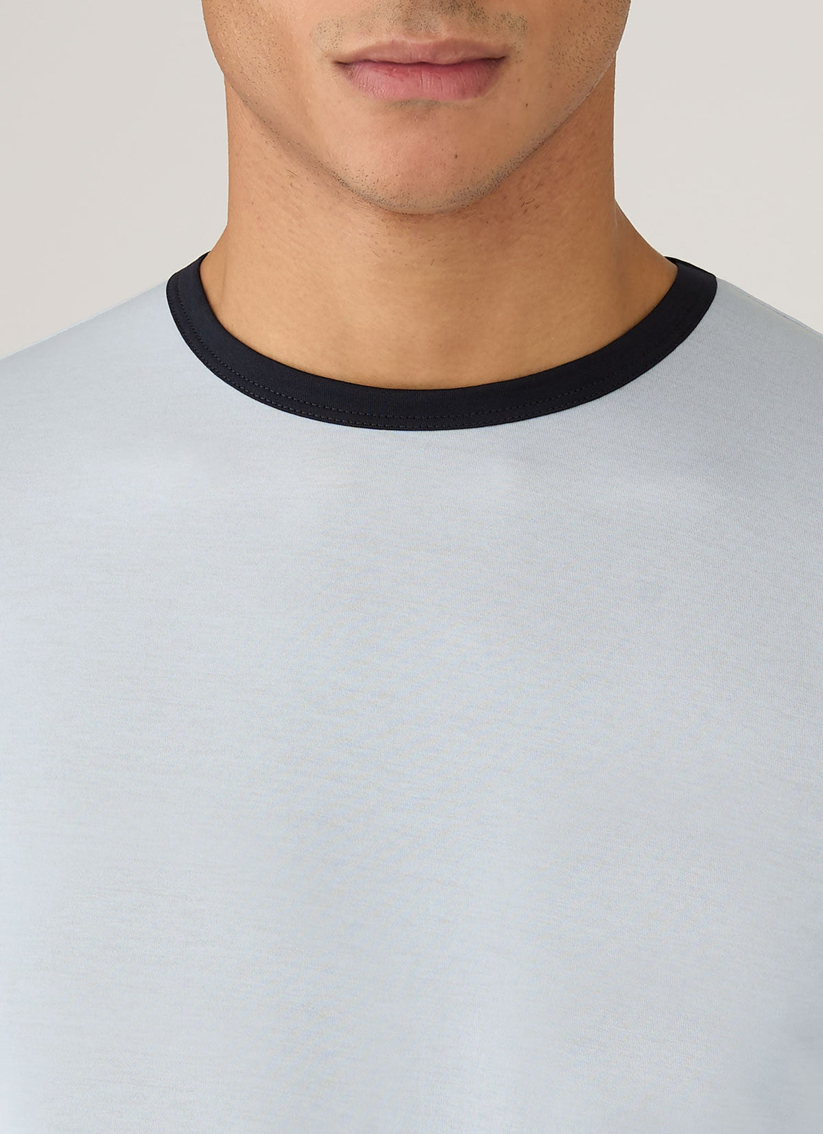 Mens Paul Weller Ringer Tshirt In Ice Blue Pwmtsh0135 Buxa