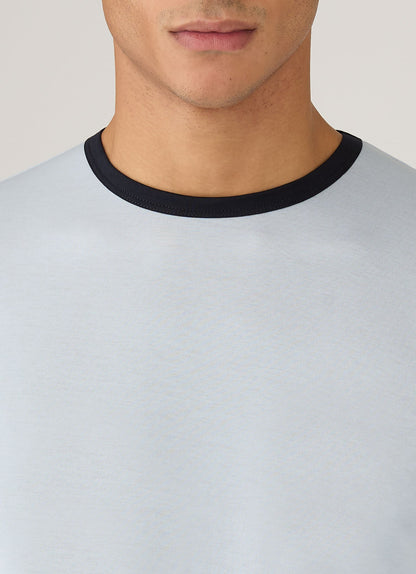 Mens Paul Weller Ringer Tshirt In Ice Blue Pwmtsh0135 Buxa