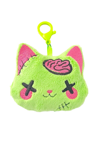 Creepy Cute Kawaii Zombie Cat Plush Bag Charm Keychain