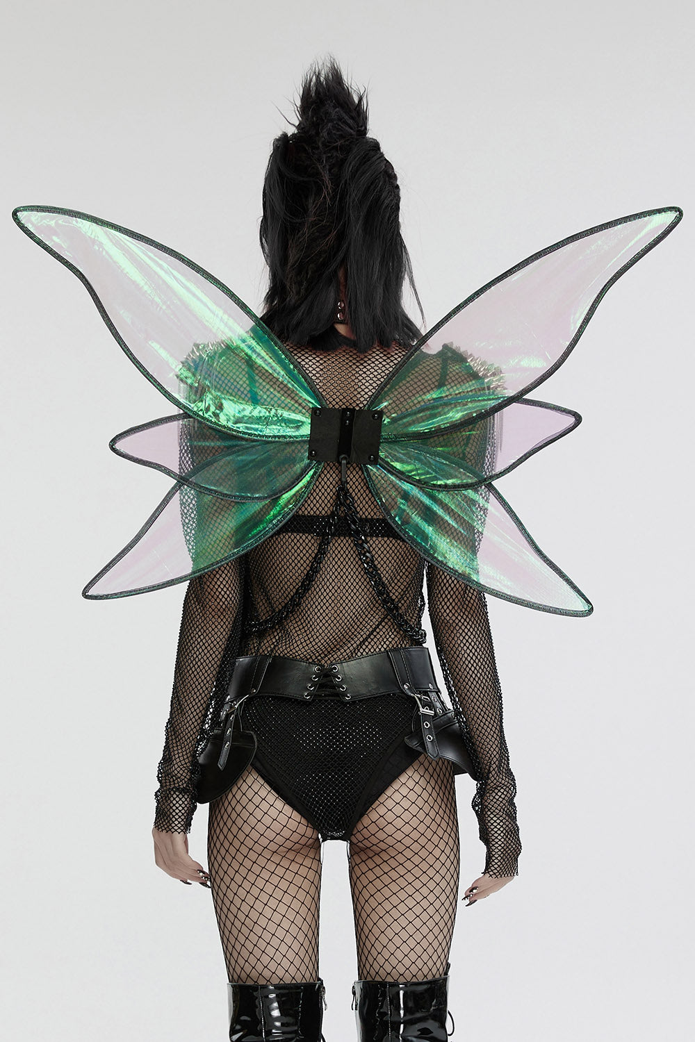 Cyberpunk Chain & Choker Fairy Wings Harness