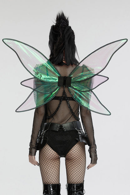 Cyberpunk Chain & Choker Fairy Wings Harness