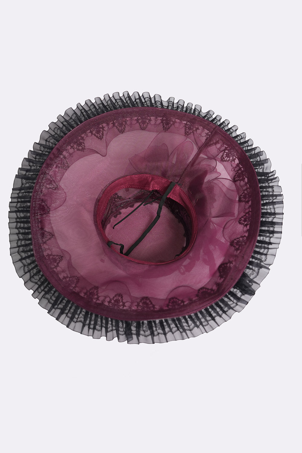 Bloodrose Ruffled Lace Garden Hat