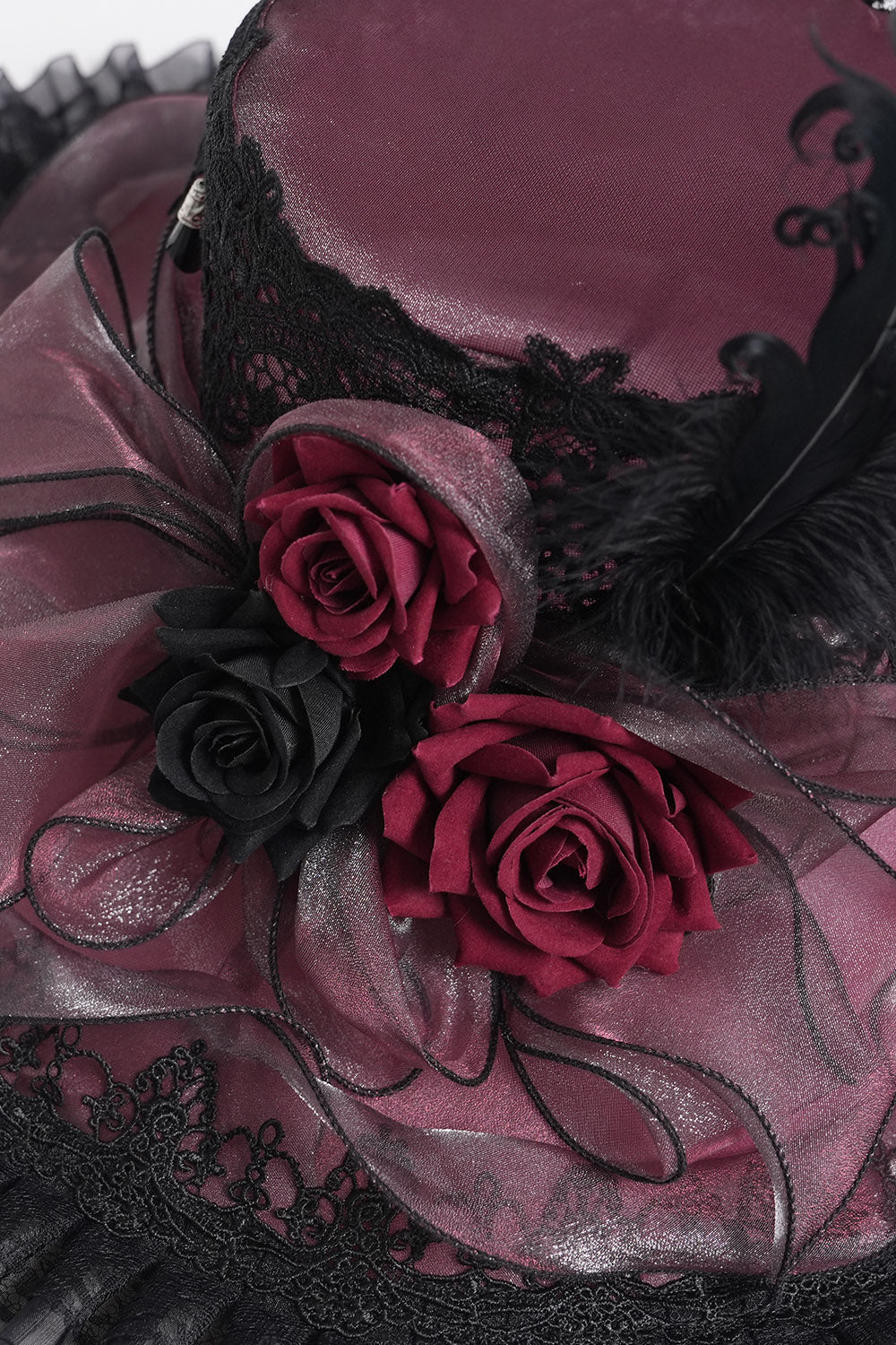 Bloodrose Ruffled Lace Garden Hat