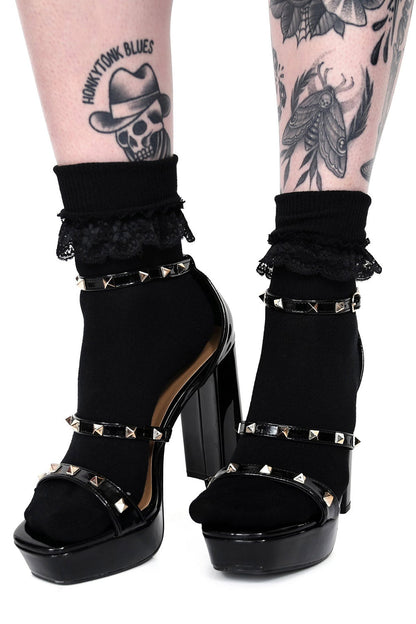 Black Lace Bobby Socks