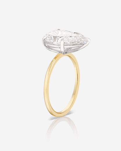 3.01 Pear Lab Diamond in Slanted Whisper Thin® Hidden Halo