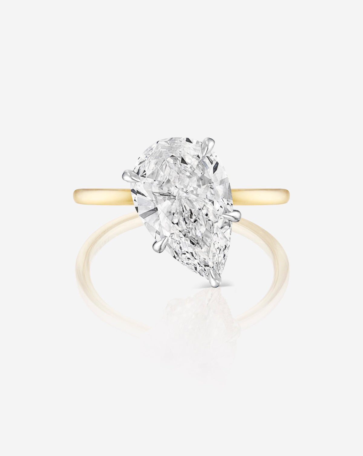 3.01 Pear Lab Diamond in Slanted Whisper Thin® Hidden Halo