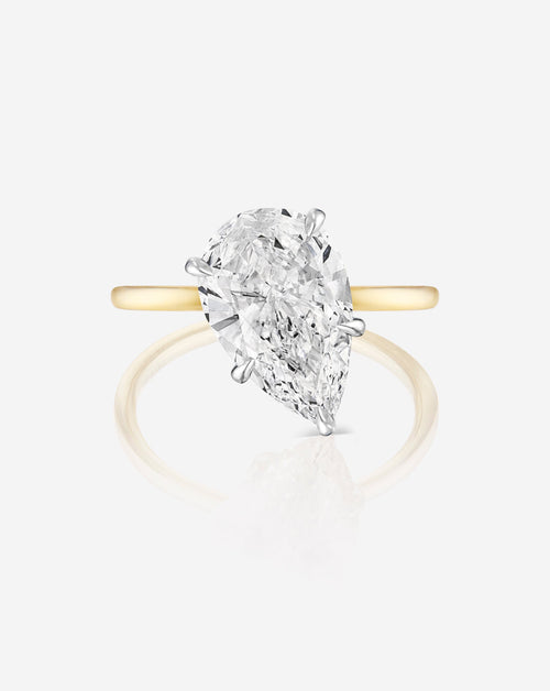 3.01 Pear Lab Diamond in Slanted Whisper Thin® Hidden Halo