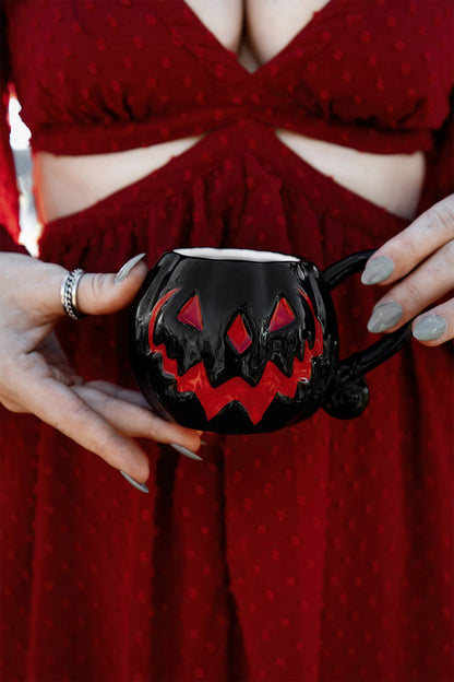 Black & Red Pumpkin | Haunted Hallows Mug