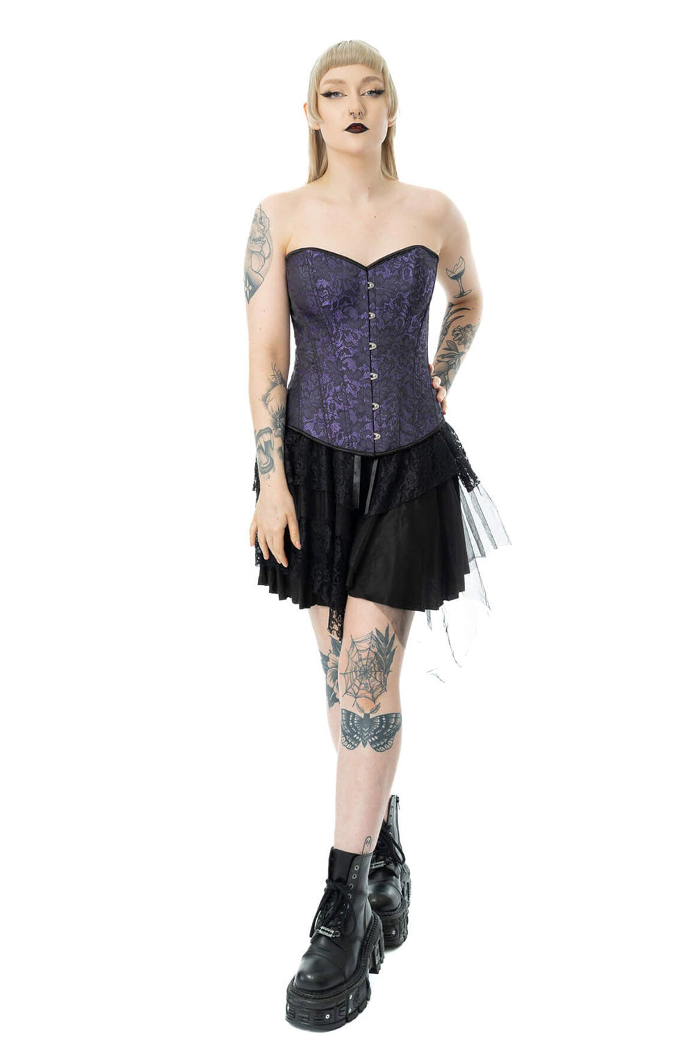 Amethyst Lace Corset [Black/Purple]