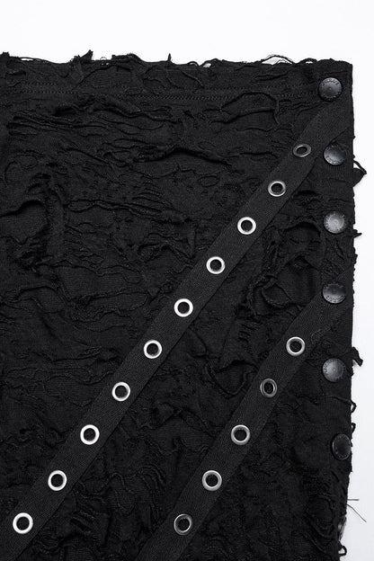 Black Death Tattered Mask Top