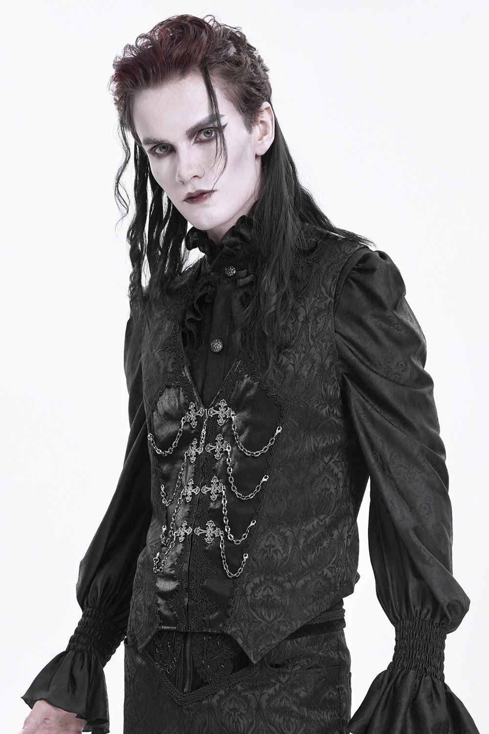 Black Bishop Vampire Goth Vest