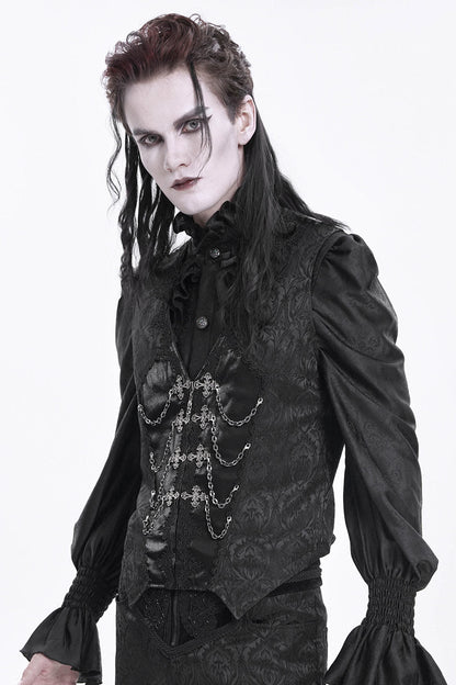 Black Bishop Vampire Goth Vest