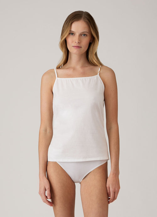 Womens Long Staple Cotton Cami White Wcam4003 Whaa