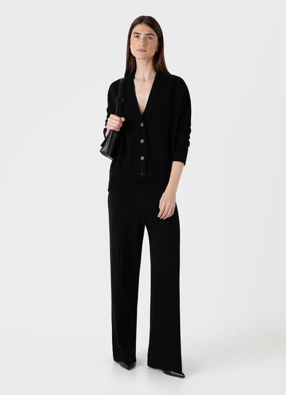 Womens Lambswool Cardigan In Black Wcar8183 Bkaa
