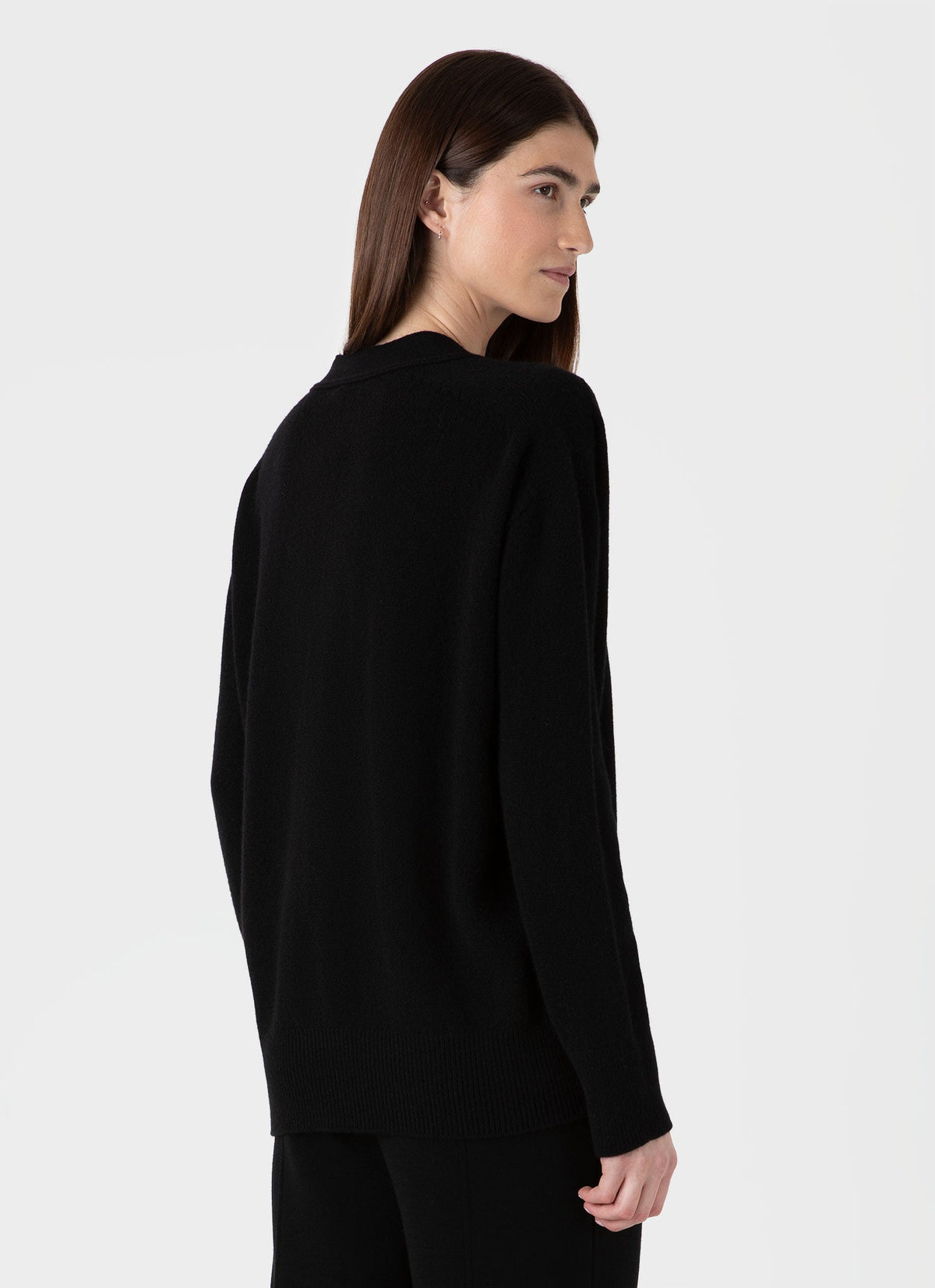 Womens Lambswool Cardigan In Black Wcar8183 Bkaa