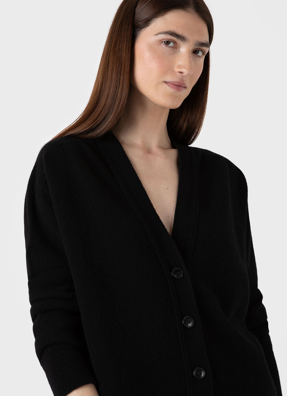 Womens Lambswool Cardigan In Black Wcar8183 Bkaa