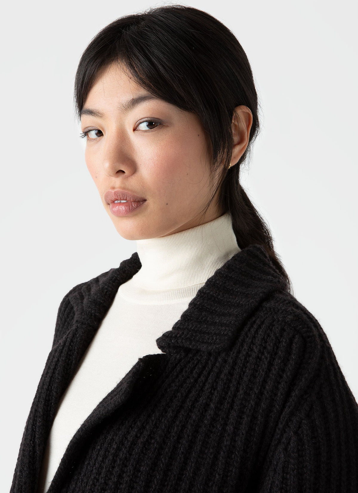 Womens Knitted Cardigan In Coffee Twist Wcar8189 Bren